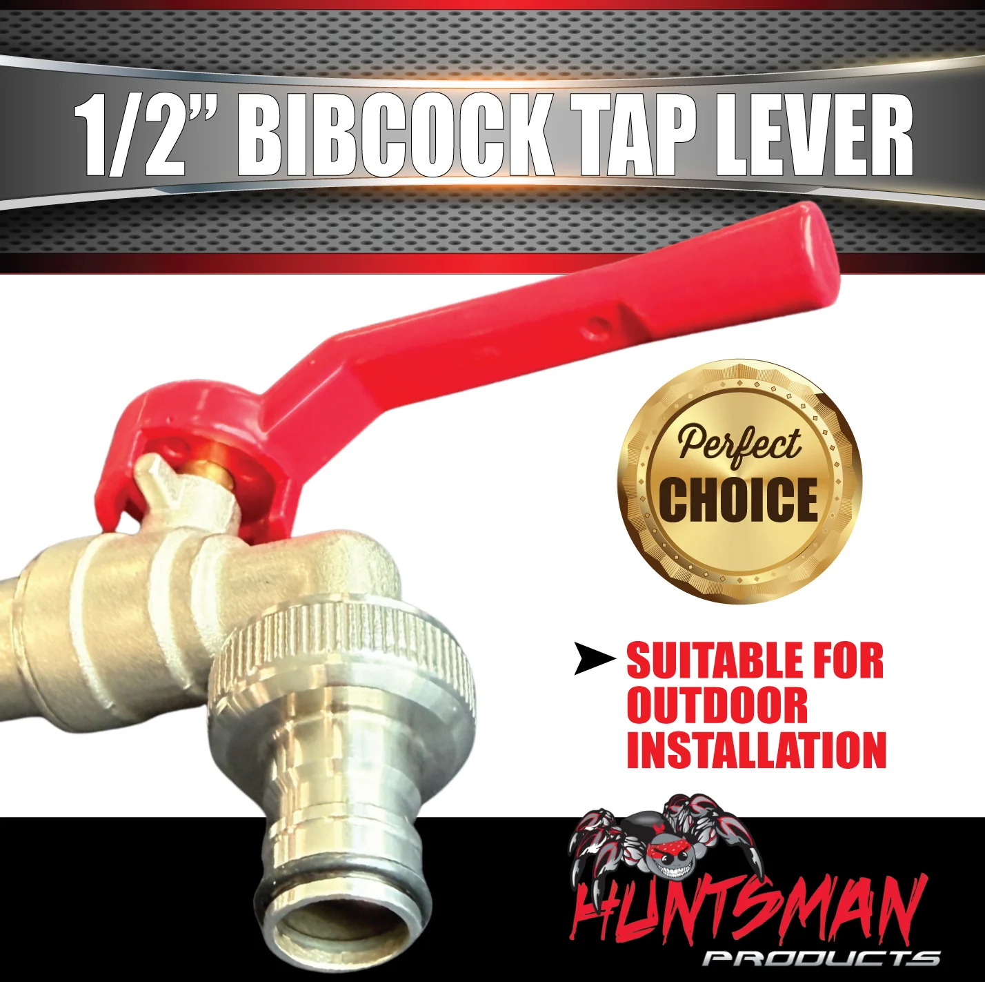 1/2" Tank Bibcock Tap General Purpose Lever & 3/4" Adapter Stainless Steel Ball Cock Tap - Image 3