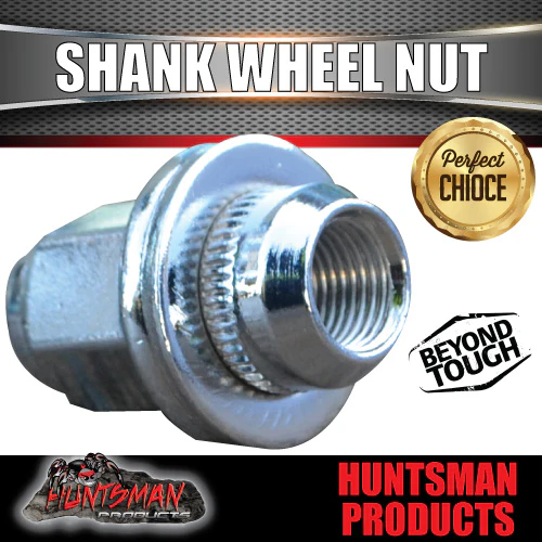 1 x 9/16" x 44mm Chrome Shank Wheel Nut suit Trailer Caravan Drums 9/16" Studs - Image 2