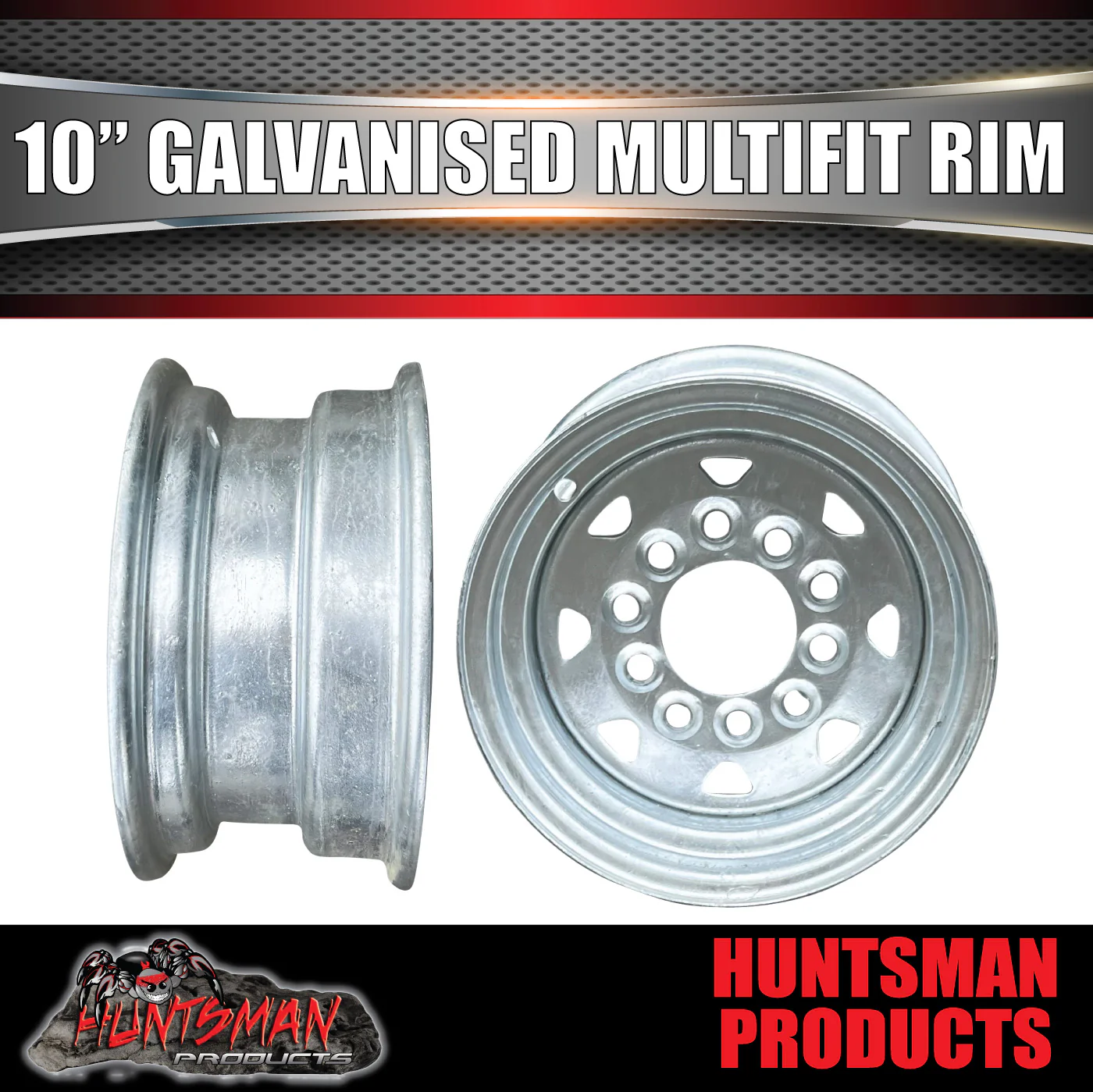 10" GALVANISED BOAT TRAILER CARAVAN RIM- 5 STUD MULTI FIT. SUITS FORD & HT HOLDEN - Image 3