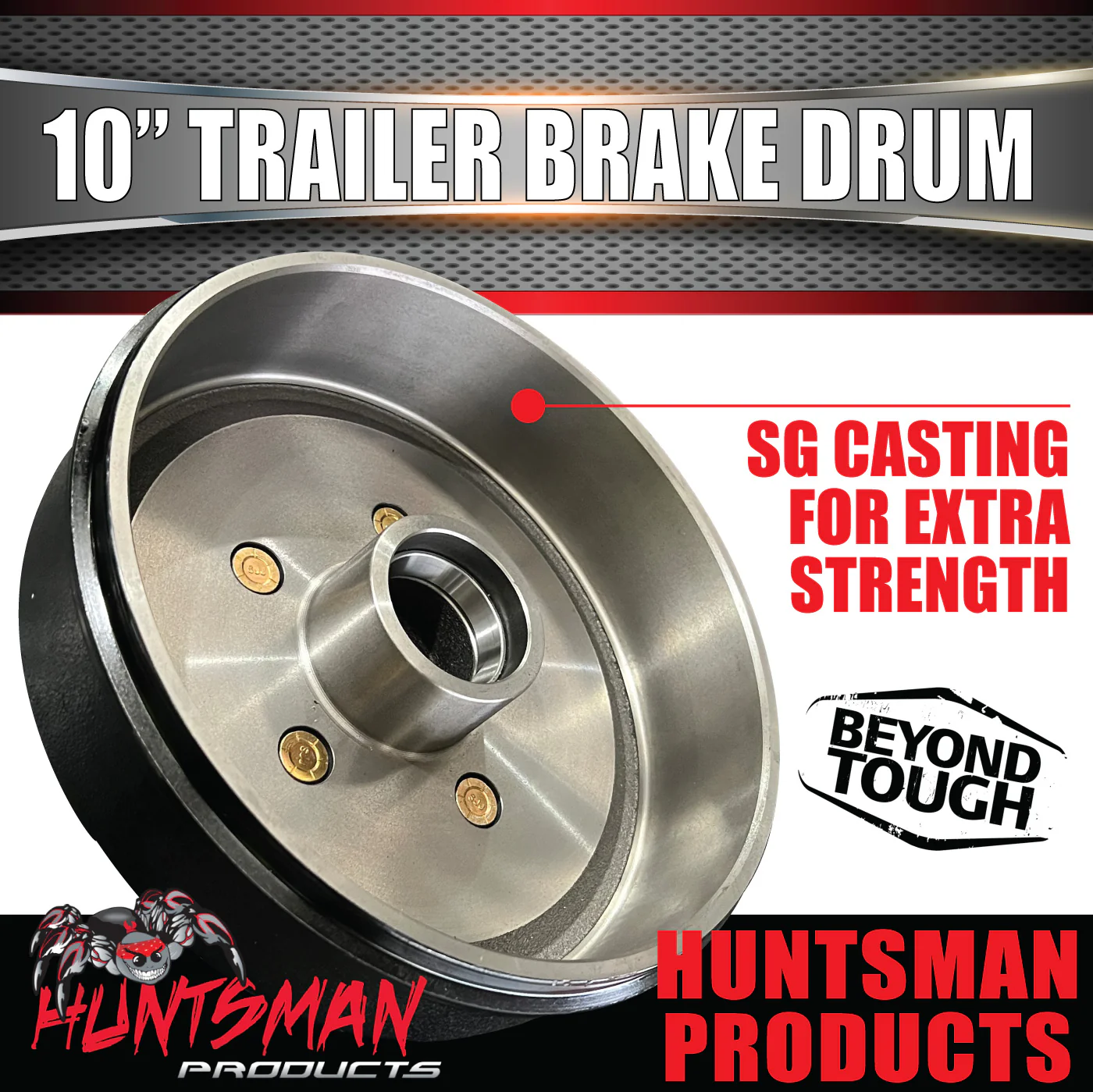 2X Trailer 10" Drums Suit Holden HQ 5/120.65 PCD & L/M Holden Bearings - Image 7