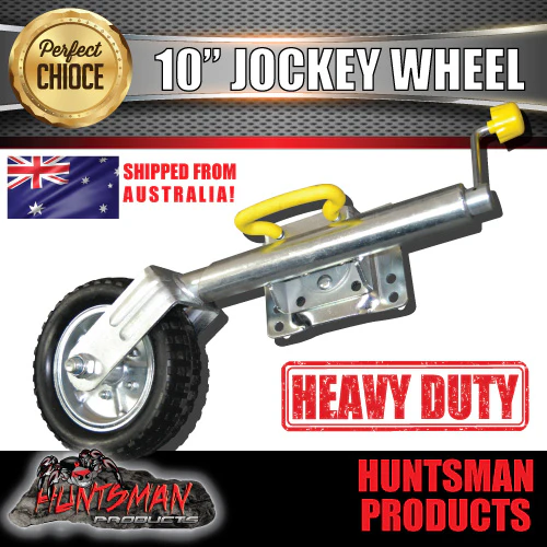 10" Trailer Caravan Swing Up Jockey Wheel 1000kg Ball Rated. Solid Wheel. Greasable - Image 3