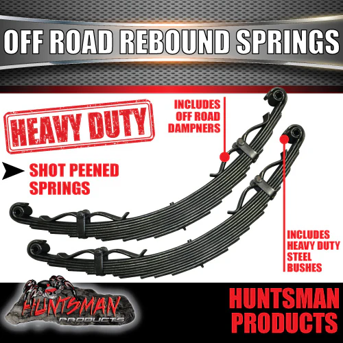 10 Leaf Off Road Camper Caravan Trailer spring Set 2500Kg with Rebound Straps. - Image 3