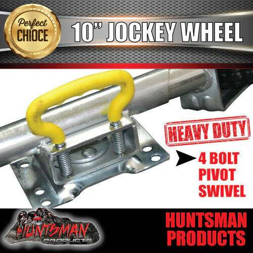 10" Trailer Caravan Swing Up Jockey Wheel & 50x50mm U bolts. 1000Kg Rated - Image 8