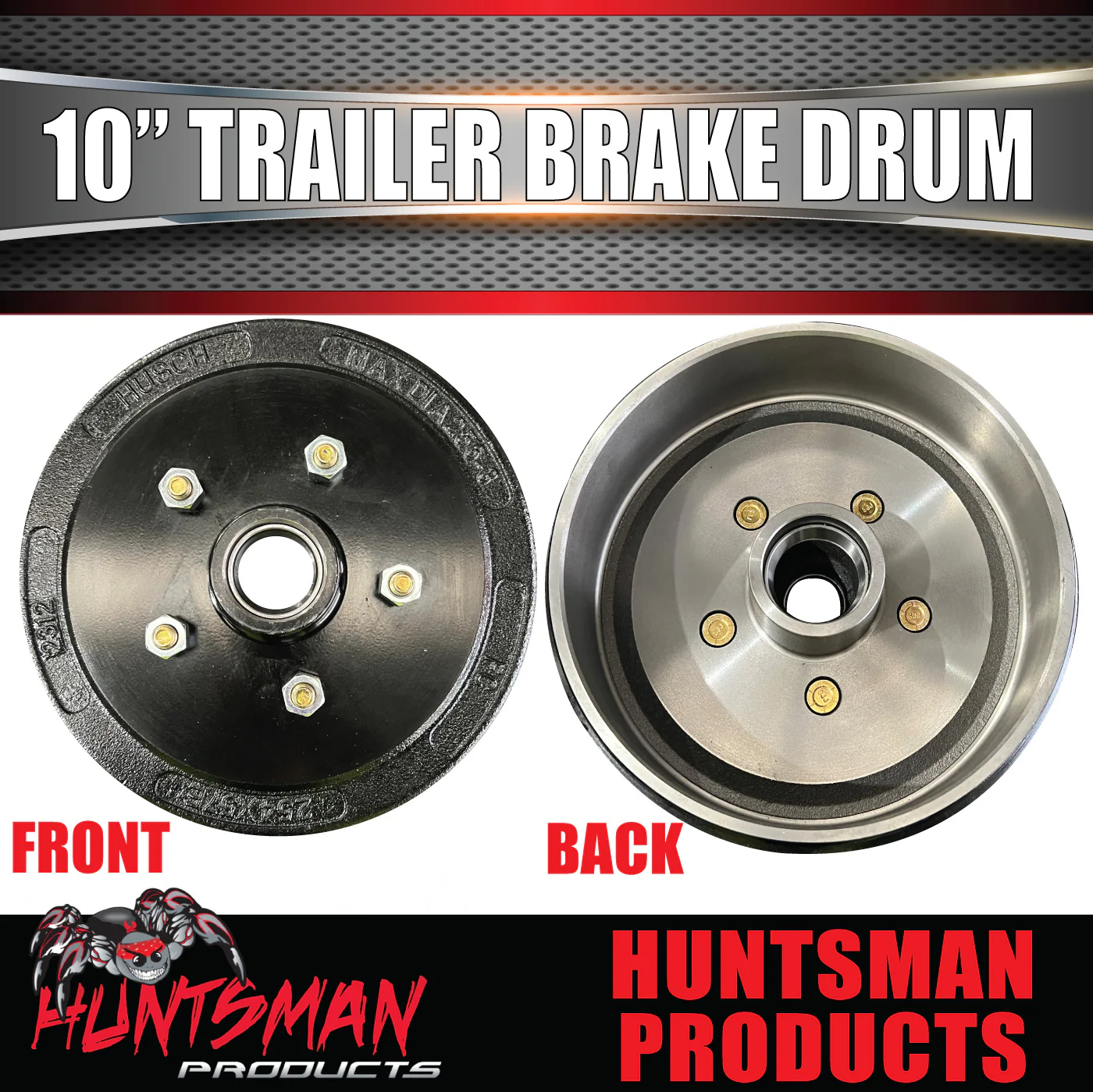 2X Trailer 10" Drums Suit Ford 5/114.3 PCD & S/L (Ford) Bearings - Image 4