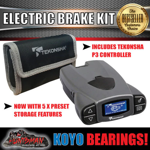 5 Stud 10" Trailer Electric Brake, Coupling Kit & p3 Controller + Japanese Bearings!. - Image 5