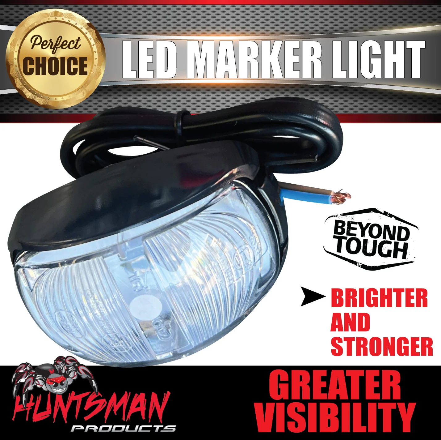 Huntsman Products Front White Outline LED Truck Trailer Marker Light lamp 10-30 Volt - Image 2