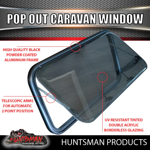 1100mm x 450mm Caravan, Motorhome, Horse Float Push Out Window - Image 4