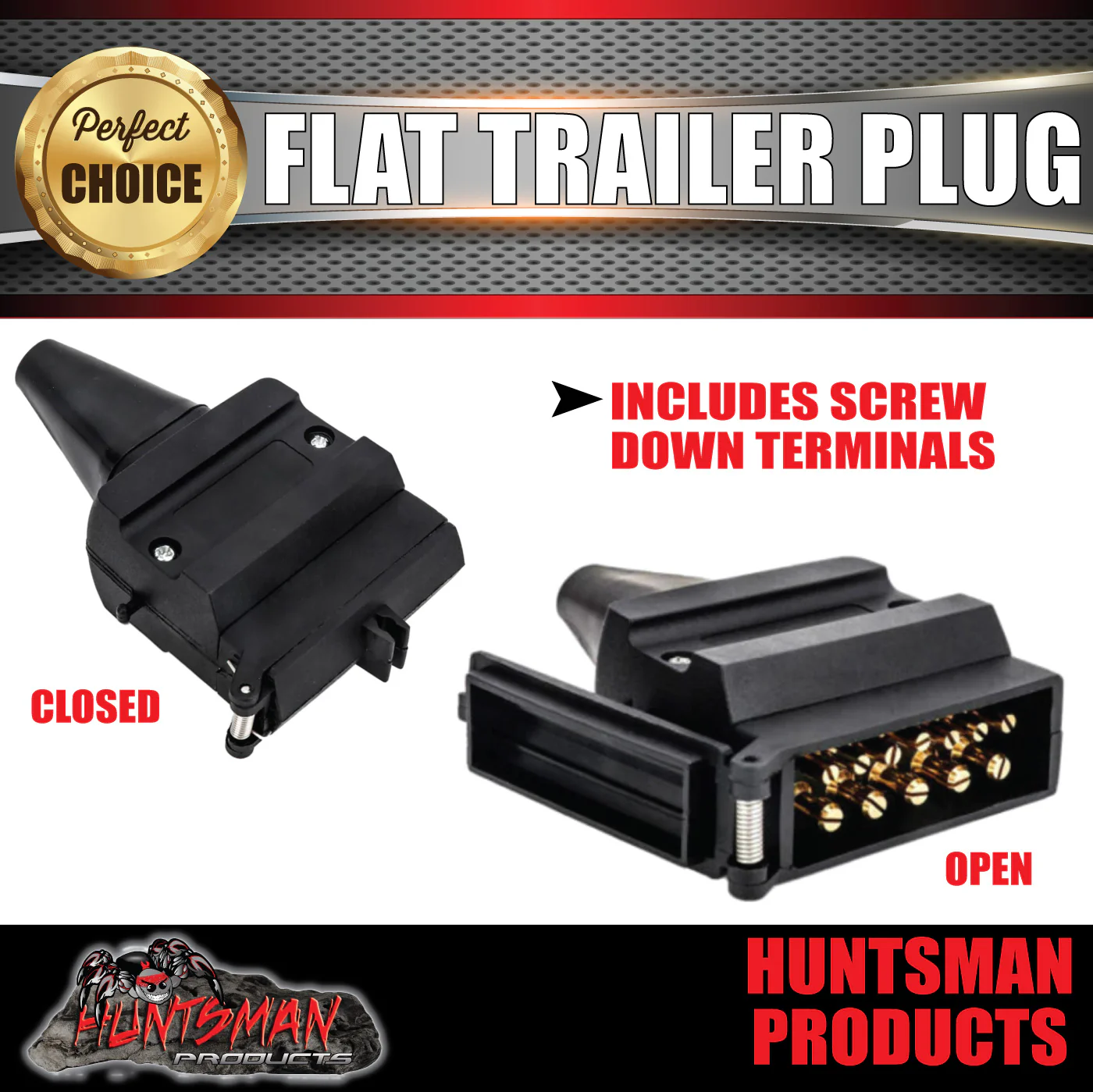 12 Pin Flat Male Trailer Caravan Plug Socket Connector - Image 2