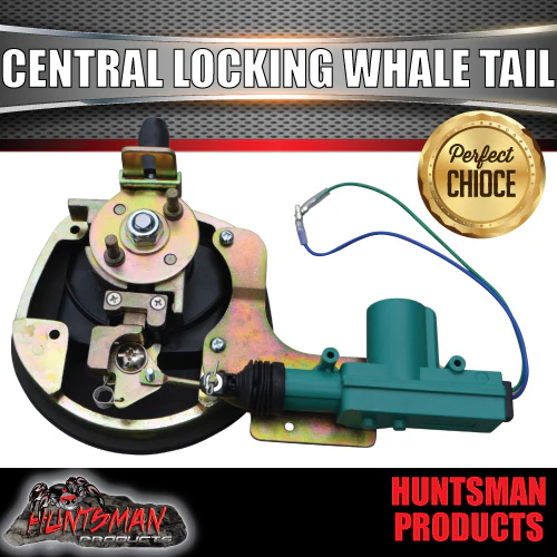 12 Volt Power Operated Black Whale Tail T Handle Folding Lock. Black handle - Image 2