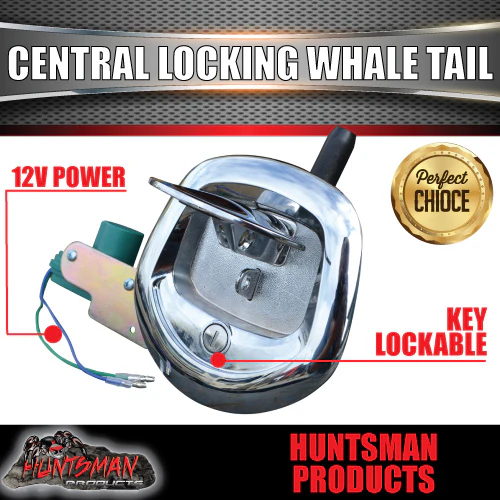 12Volt Power Operated Chrome Whale Tail T Handle Folding Lock - Image 3