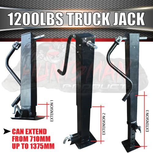 12000 LBS, 5443KG Truck Caravan Trailer Jack Stand.  Crank Handle, 660mm Extension - Image 3