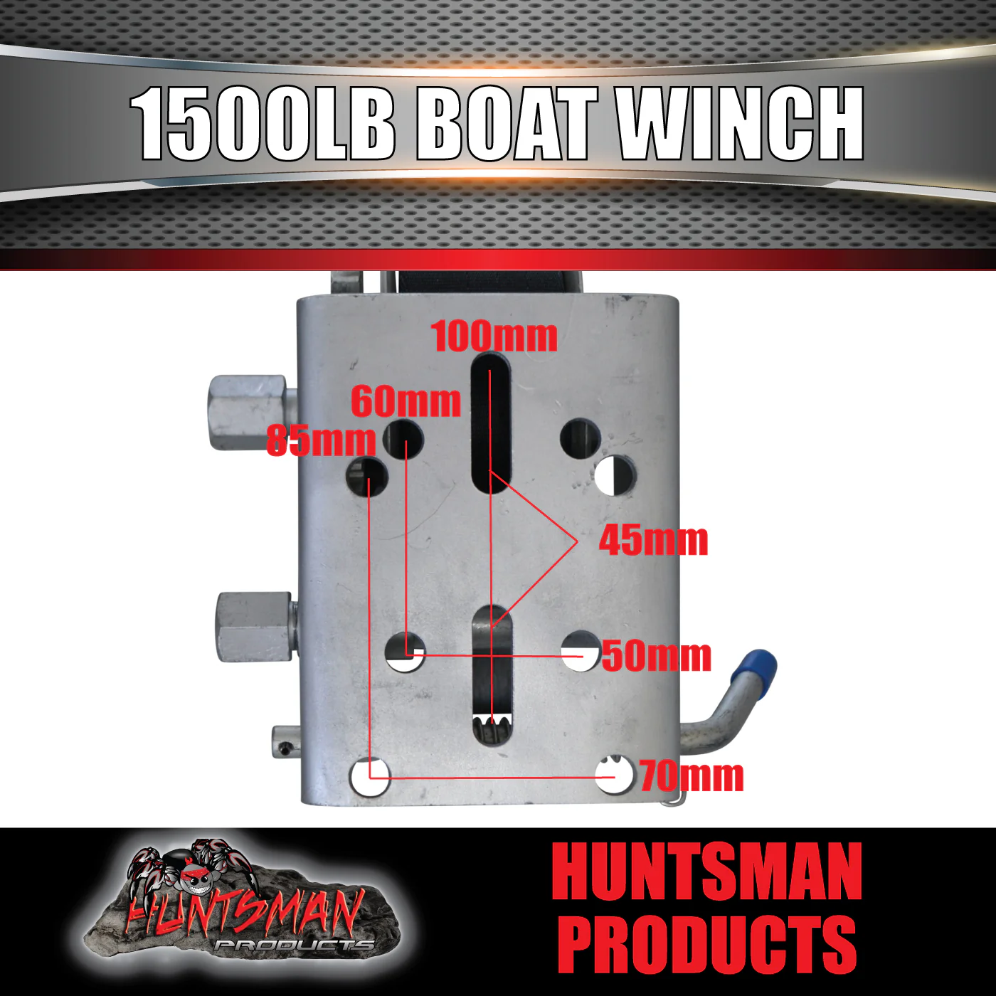 1500lbs 700kg 7.5m Strap Boat Trailer Winch Dacromet Finish 5:1 & 1:1 Marine Ratio - Image 3