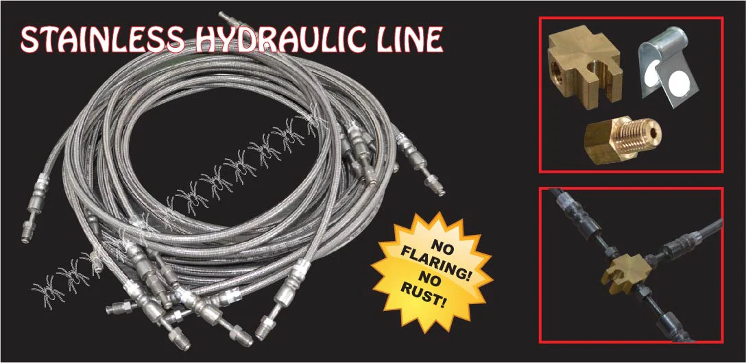 Trailer Stainless 12ft 3658mm Hydraulic Disc Drum Brake Flexi Hose Line Kit - Image 6
