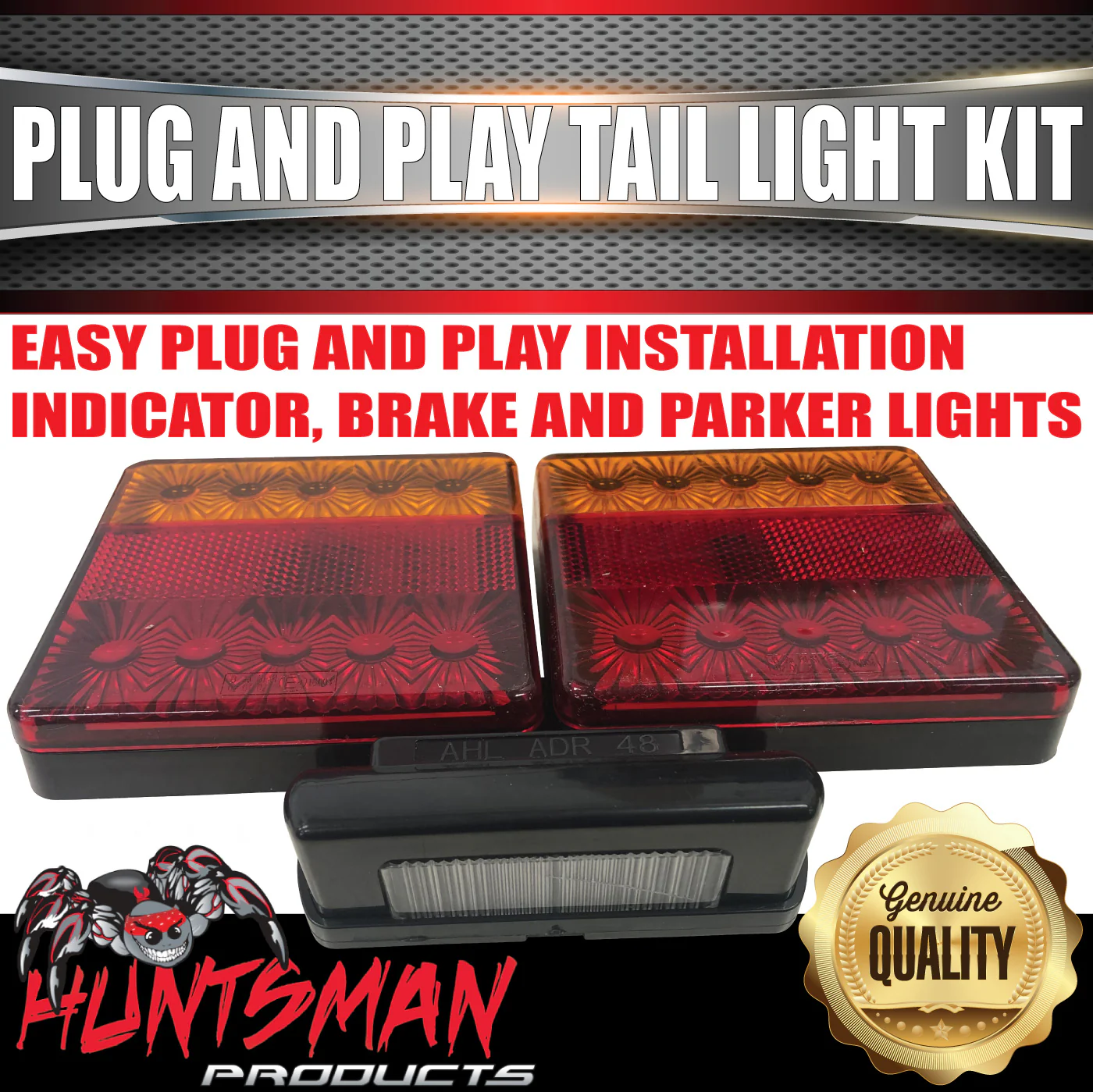 12V Stop Tail Indicator Plug & Play LED Trailer Light Kit inc Number Plate Light & Flat Plug 6x4 - 7x5 - Image 3
