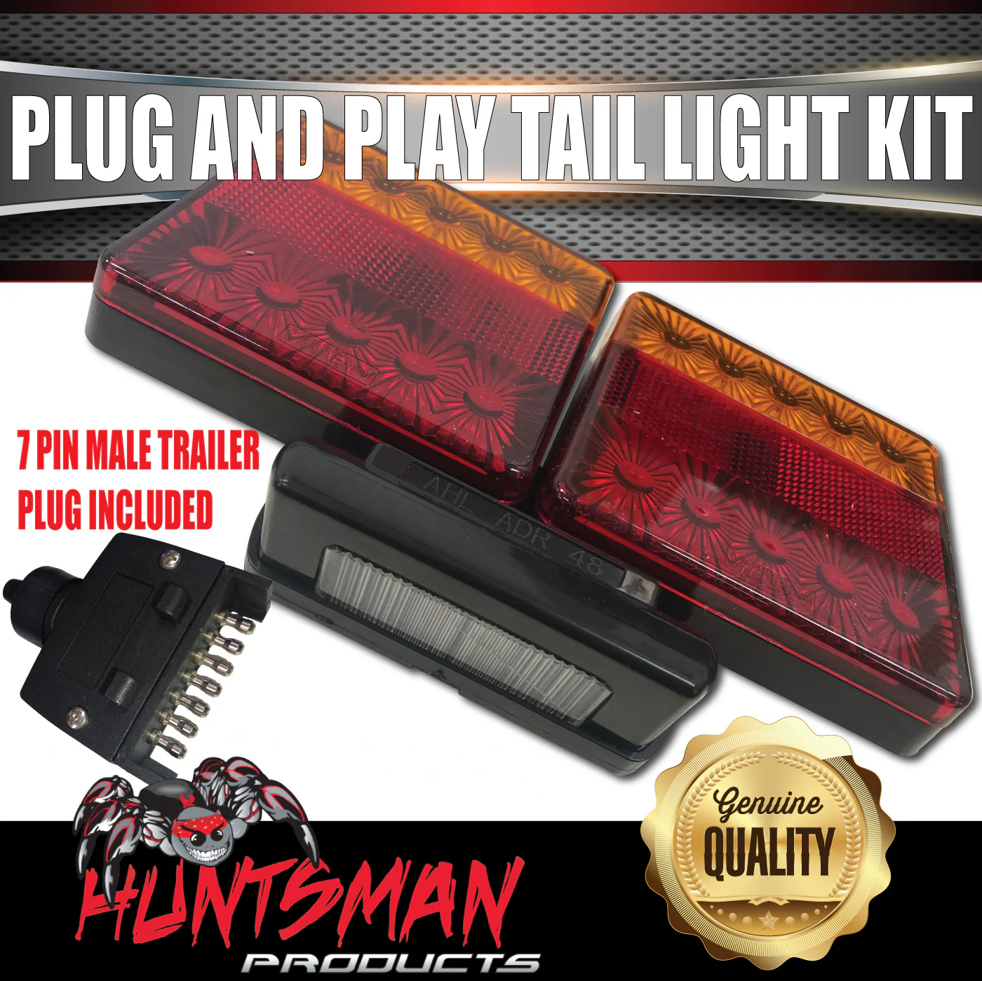 12V Stop Tail Indicator Plug & Play LED Trailer Light Kit inc Number Plate Light & Flat Plug 6x4 - 7x5 - Image 4
