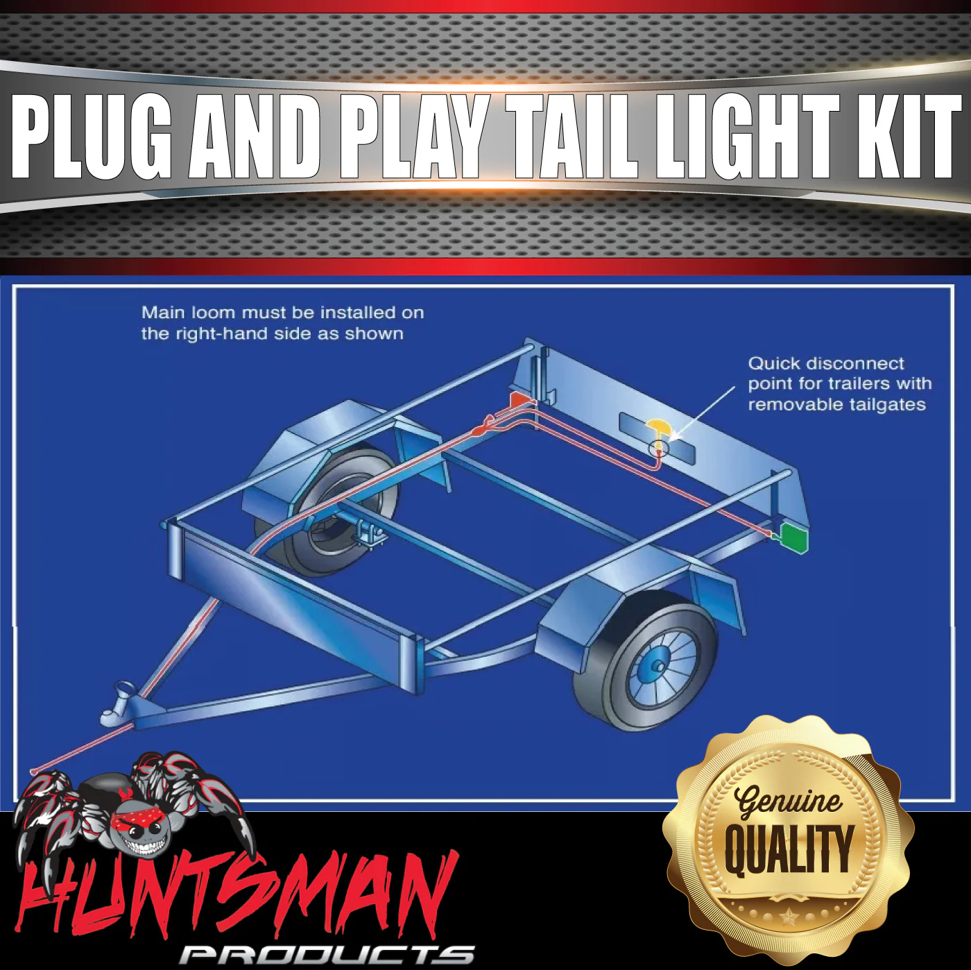12V Stop Tail Indicator Plug & Play LED Trailer Light Kit inc Number Plate Light & Flat Plug 6x4 - 7x5 - Image 5