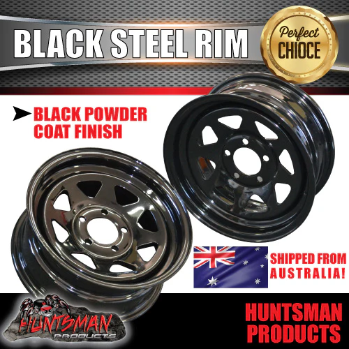 13 x 4.5" Black HT Holden Sunraysia Trailer Caravan Steel Wheel Rim 5/108 pcd - Image 5