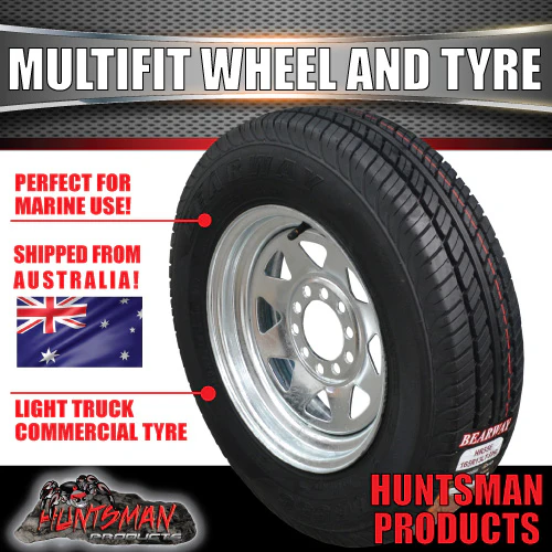 13" trailer galvanised multi fit steel Rim & 175R13C Tyre:  Fits HT & Ford. 175 13 - Image 5