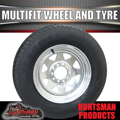 13" trailer galvanised multi fit steel Wheel &155R13C Tyre: suits Ht & Ford. 155 13 - Image 3