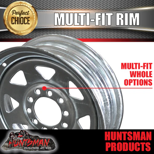 13" Galvanised Sunraysia Boat Trailer Multi fit Wheel Rim suit Ford & HT Pattern - Image 4