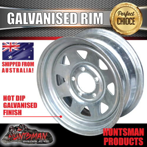13" Galvanised Sunraysia Ford pattern Steel Boat Trailer Jetski Wheel Rim - Image 4