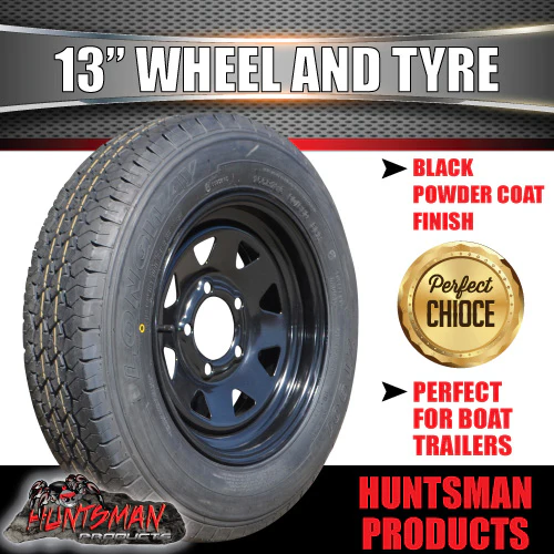 13x4.5 & 155R13C Black Ford Pattern Trailer Caravan Sunraysia Wheel Rim & Tyre 155 - Image 3