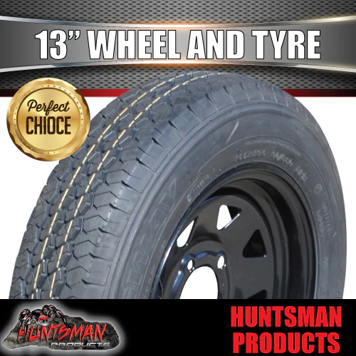 13x4.5 & 155R13C Black Ford Pattern Trailer Caravan Sunraysia Wheel Rim & Tyre 155 - Image 4