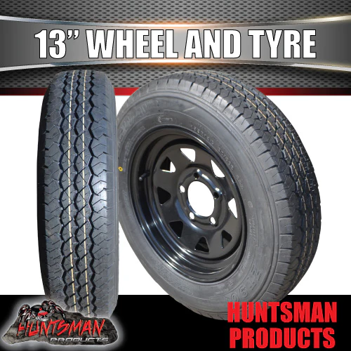13x4.5 & 165R13C Sunraysia Ht Holden Black Trailer Caravan Wheel Rim and Tyre - Image 2