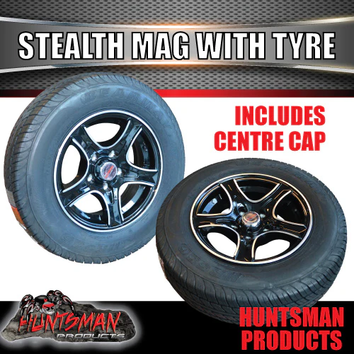 13" Trailer Caravan HT Holden Stealth Alloy Rim & 165R13C Tyre. 165 13 - Image 4