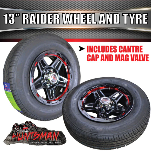 13" Trailer Caravan Raider Alloy Rim & 155R13C Tyre. suits Ford. 155 13 - Image 5