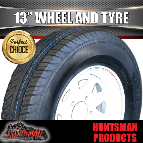 13x4.5 & 155R13C HT Holden Sunraysia White Trailer Caravan Wheel Rim & Tyre - Image 4