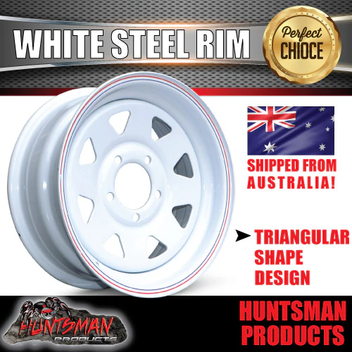 13 x 4.5" White HT Holden Sunraysia Trailer Caravan Steel Wheel Rim 5/108 pcd - Image 4