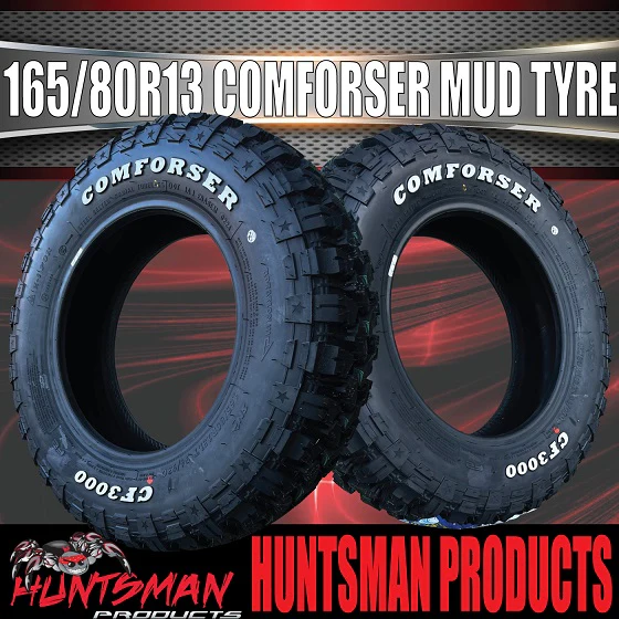 13X5 Ford Pattern Stealth Trailer Alloy Rim & 165/80R13 LT Comforser Mud Tyre - Image 7