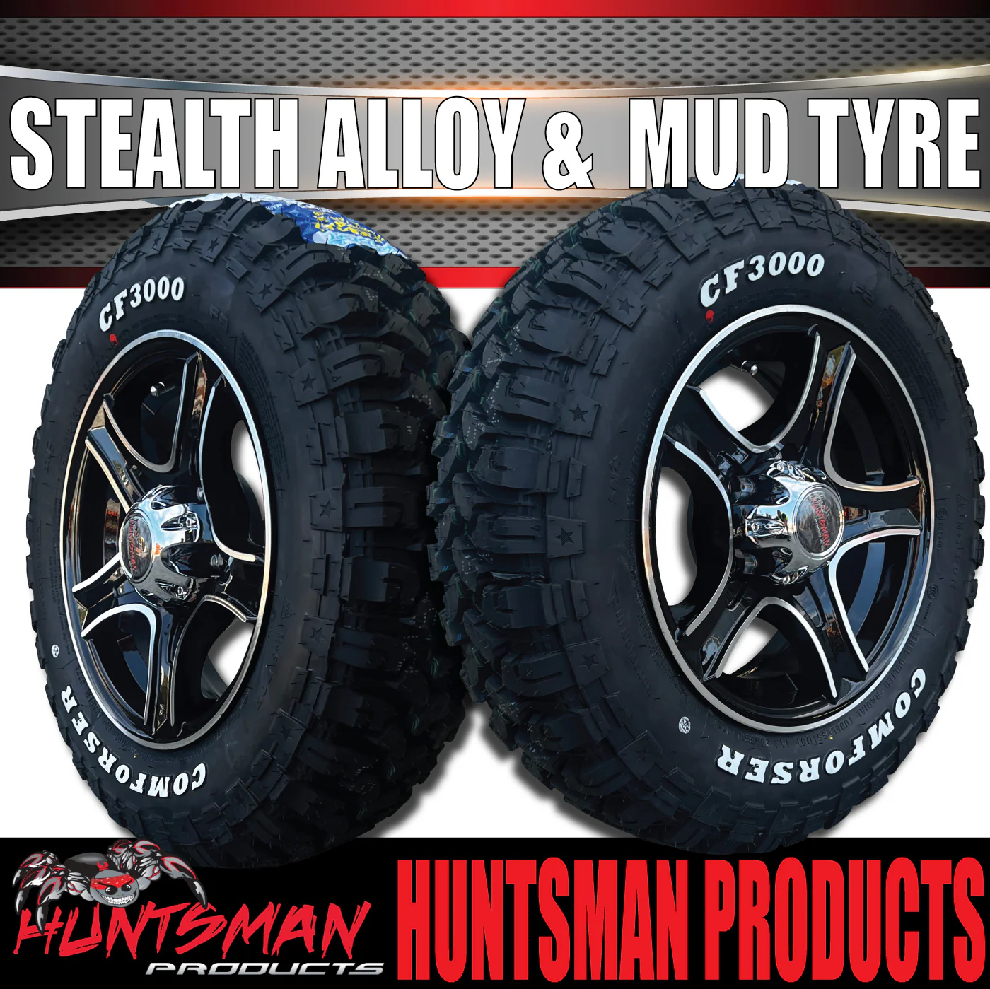 13x5 HT Holden Stealth Trailer Alloy Rim & 165/80R13 LT Comforser Mud Tyre - Image 5