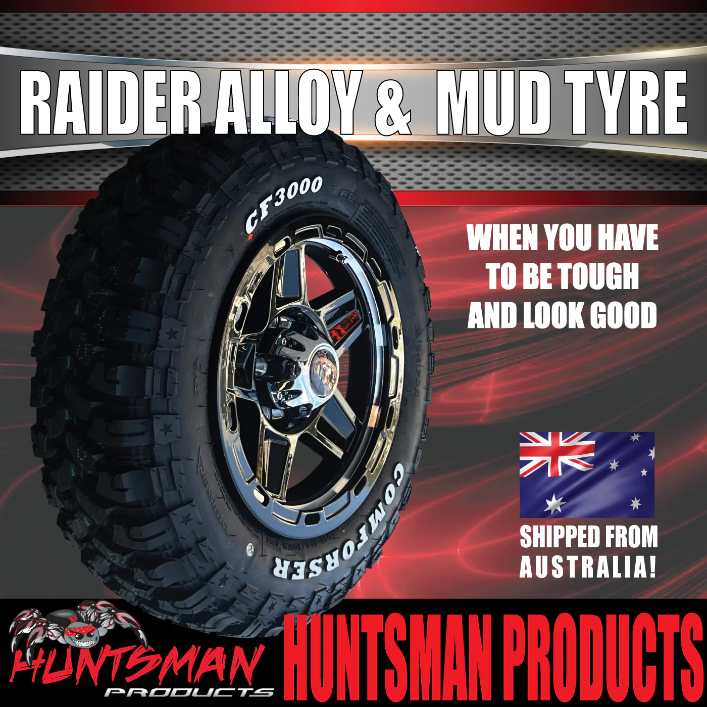 13x5 Ford Stud Silver Band Raider Trailer Alloy Rim & 165/80R13 LT Comforser Mud Tyre - Image 6