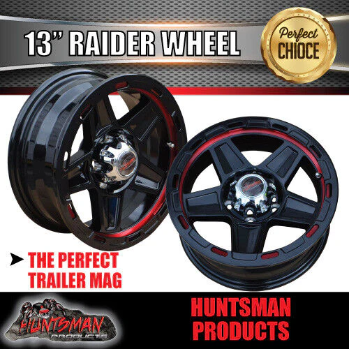 13x5 Ford Stud Red Band Raider Trailer Alloy Rim & 165/80R13 LT Comforser Mud Tyre - Image 2
