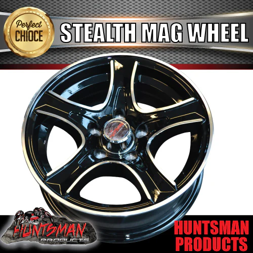 13X5 HT Holden Stealth Alloy Mag Wheel for Trailer Caravan. - Image 5