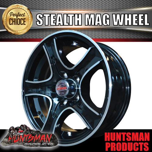 13X5 HT Holden Stealth Alloy Mag Wheel for Trailer Caravan. - Image 6