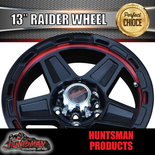 13X5 Red Ring Raider Alloy Mag Wheel suits Ford Caravan Jetski Boat Trailer 5/114.3 PCD - Image 5