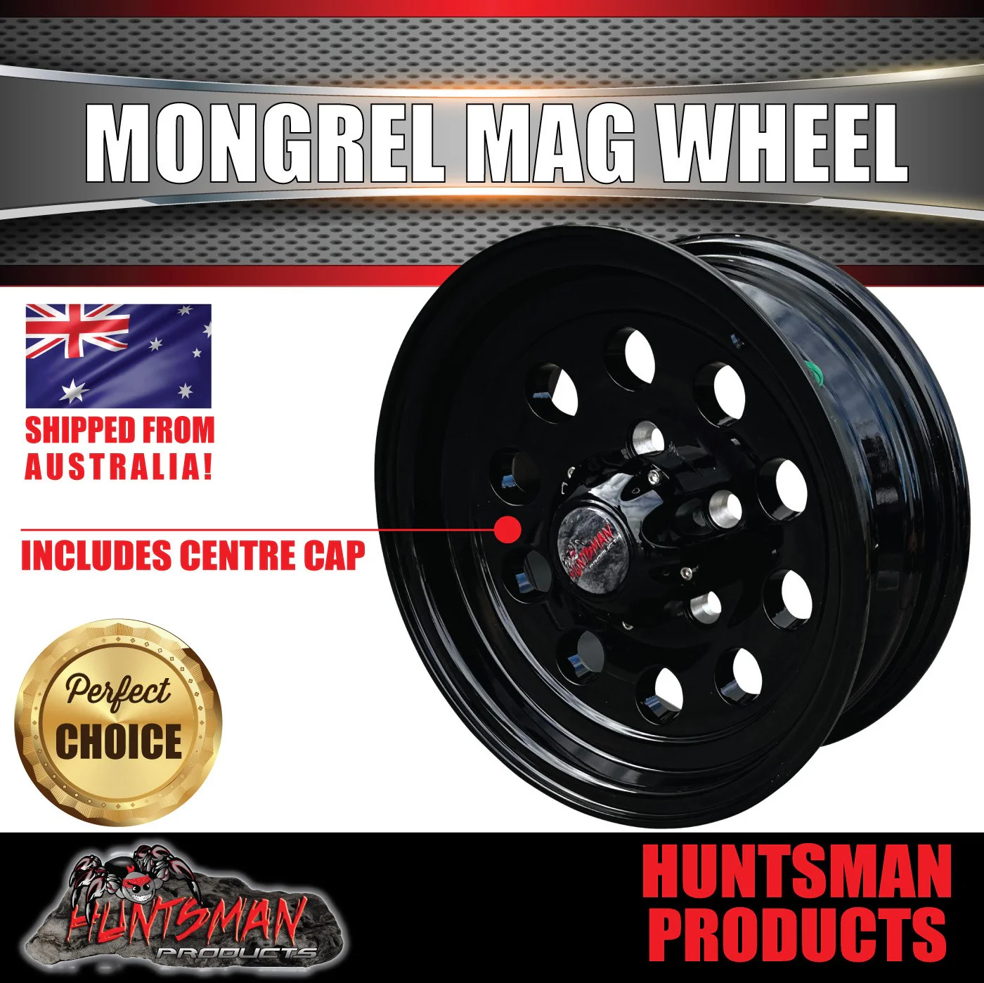 13X5 Trailer Caravan Baby Mongrel Alloy Mag Wheel: suits Ford pattern - Image 4