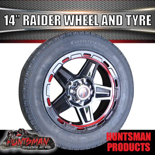 Trailer Caravan Low Profile 14" & 175/65R14C LT Tyre Raider Alloy Wheel suits Ford. 175 65 14 - Image 5