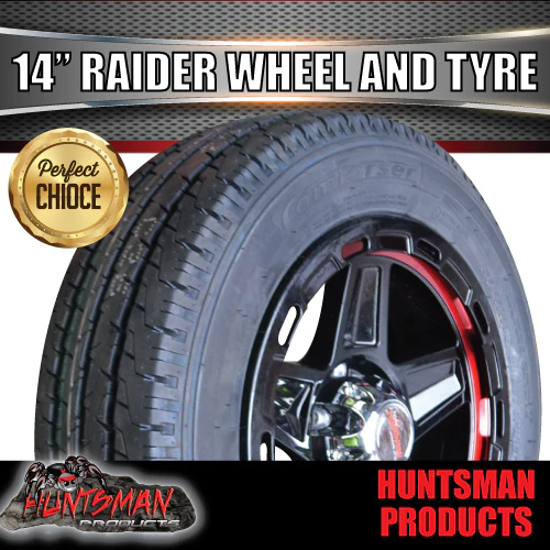 Trailer Caravan Low Profile 14" & 175/65R14C LT Tyre Raider Alloy Wheel suits Ford. 175 65 14 - Image 7