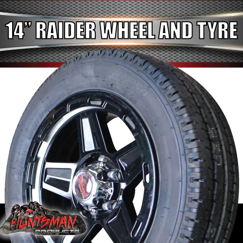 Trailer Caravan Low Profile 14" & 175/65R14C LT Tyre Raider Alloy Wheel suits Ford. 175 65 14 - Image 2