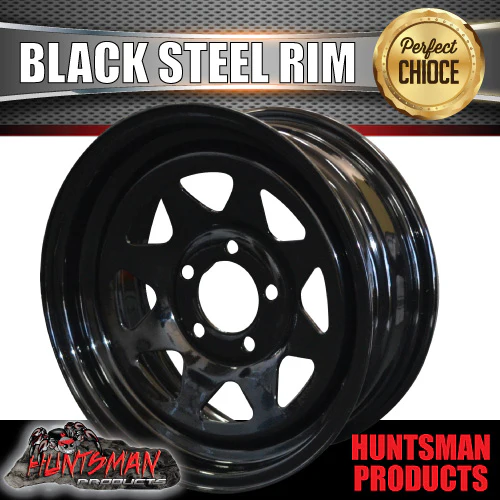14x6 Ford Pattern Black Sunraysia Trailer Steel Wheel Rim. Caravan Boat Camper - Image 3
