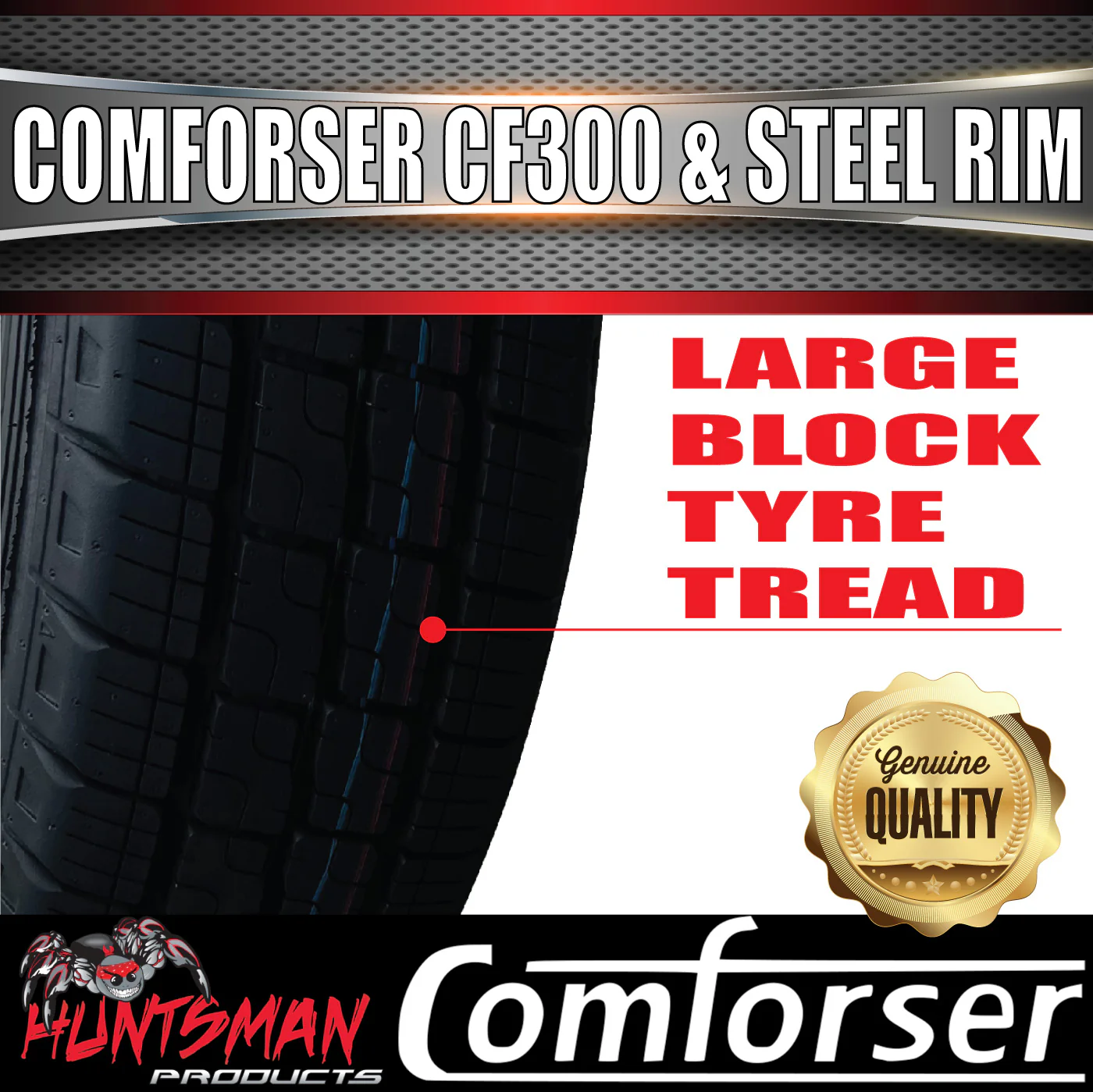 14x6 & 195R14C Ford Pattern Trailer Caravan Black Sunraysia Wheel Rim & Comforser CF300 Tyre 195 14 - Image 6