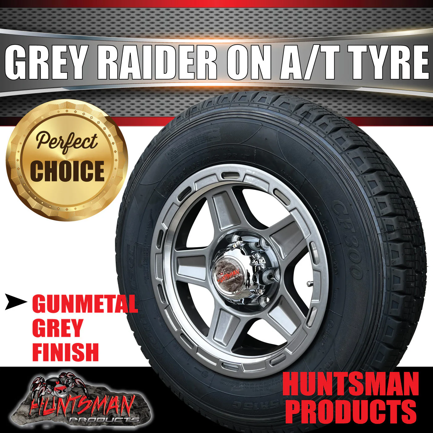 14"  Ford Pattern Boat Trailer Caravan Gunmetal Raider Mag Wheel & 195R14C Tyre - Image 5