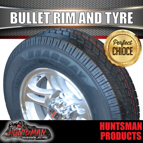 14" Ford pattern Caravan Trailer Bullet Alloy Wheel & 195R14C Tyre. 195 14 - Image 3