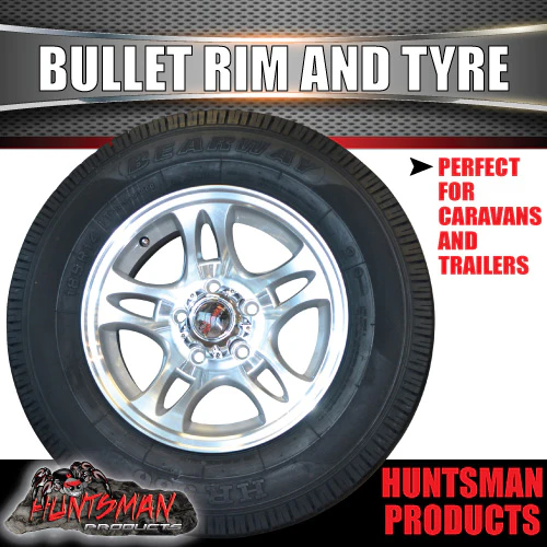 14" Ford pattern Caravan Trailer Bullet Alloy Wheel & 195R14C Tyre. 195 14 - Image 6