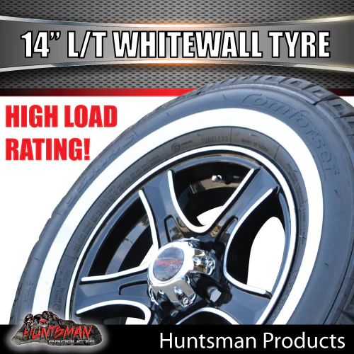 14" Trailer Caravan Ford Pattern Stealth Mag & 205/75R14C Whitewall Tyre. 205 75 14 - Image 4