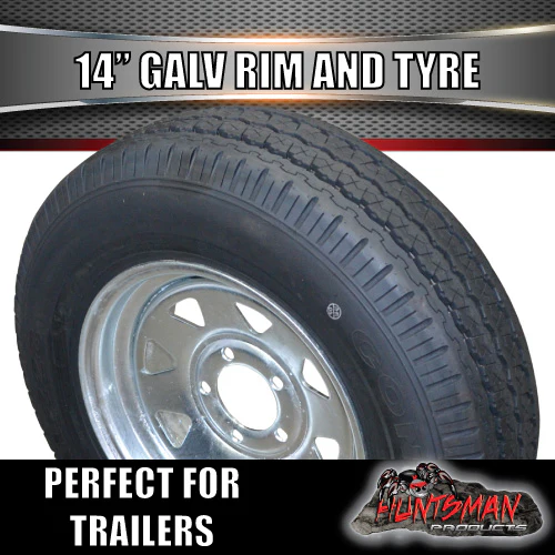 14x6 & 195R14C HT Holden Sunraysia Galvanised Boat Trailer Wheel Rim & Tyre - Image 3